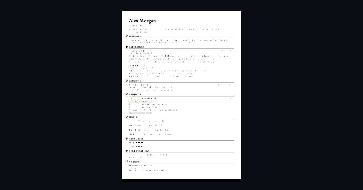 Garamond résumé template: The timeless Garamond résumé recruiters trust — a bold old-style serif name, clean ruled sections…